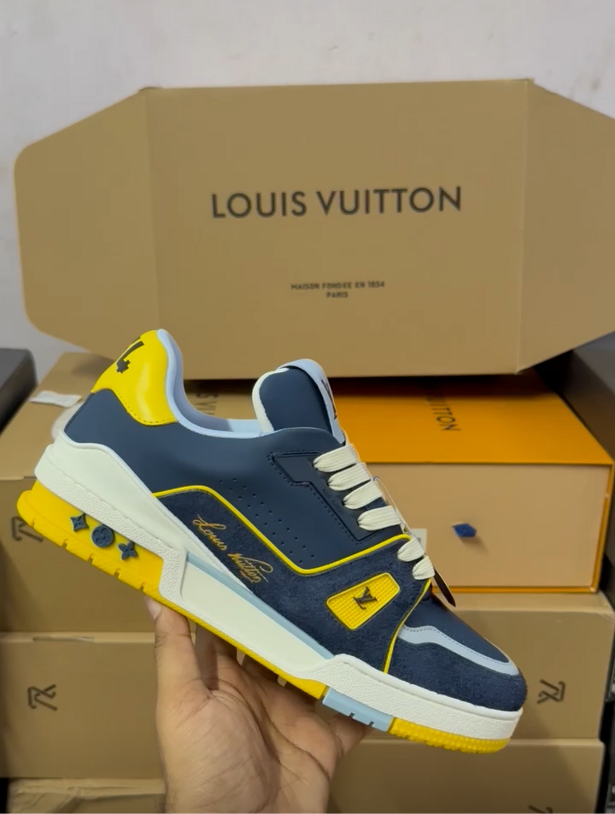 Louis Vuitton Trainer 'BLUE CALF LEATHER”