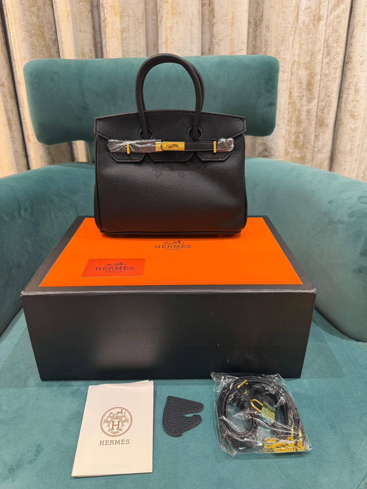 Hermes Malachite Brown Togo Leather Rose Gold Hardware Birkin Bag