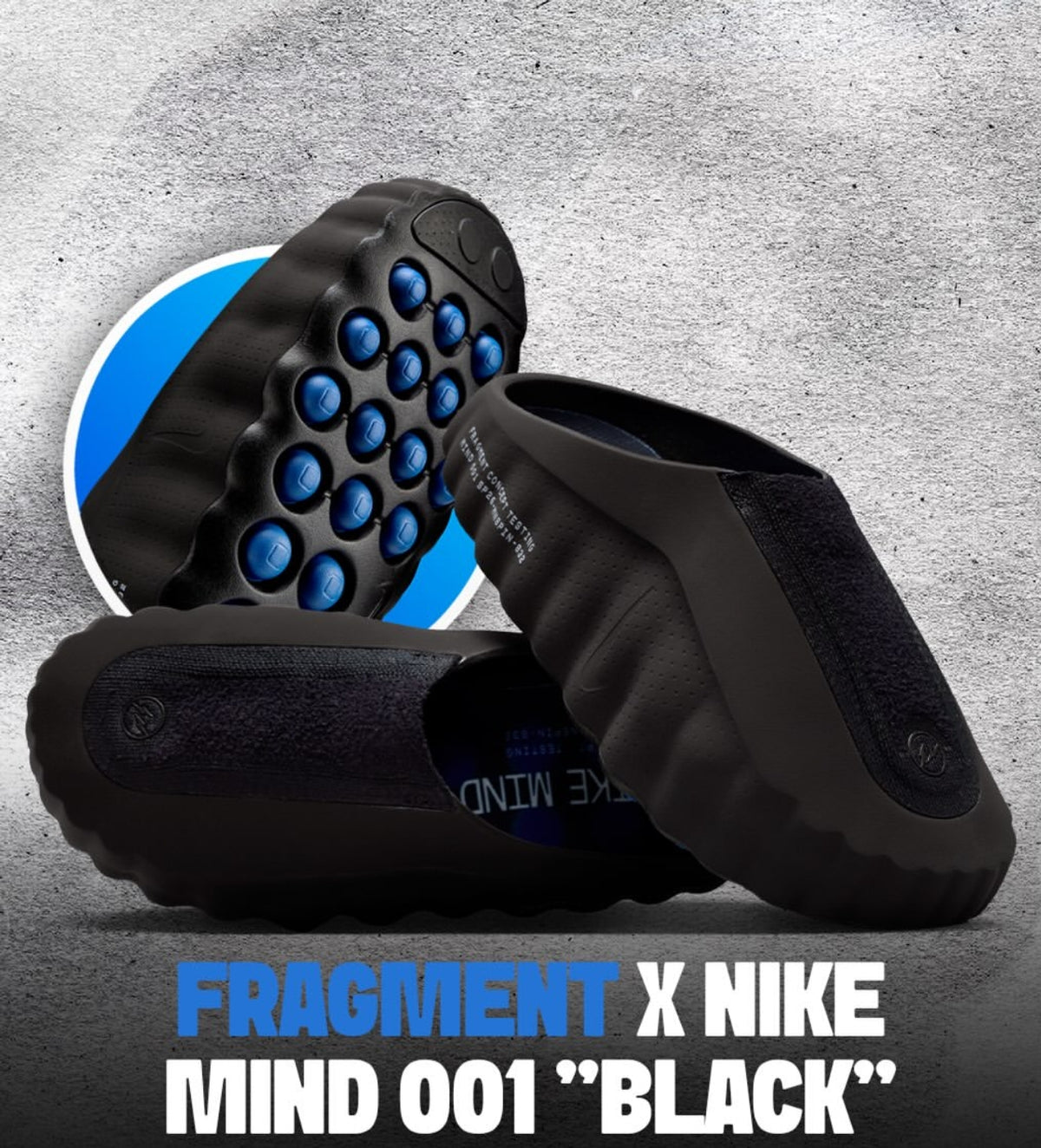 Nike Mind 001 x Fragment Black Mules