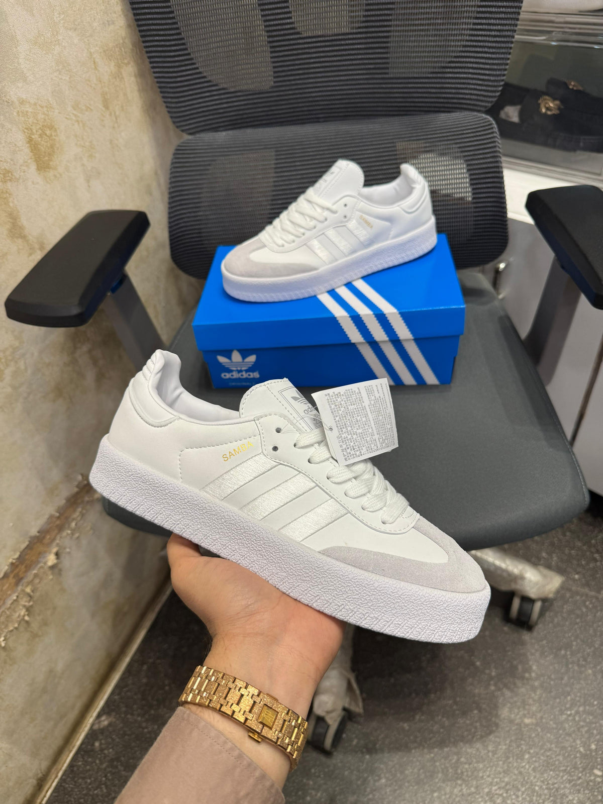 Adidas Samba “Tripple white satin strip ”