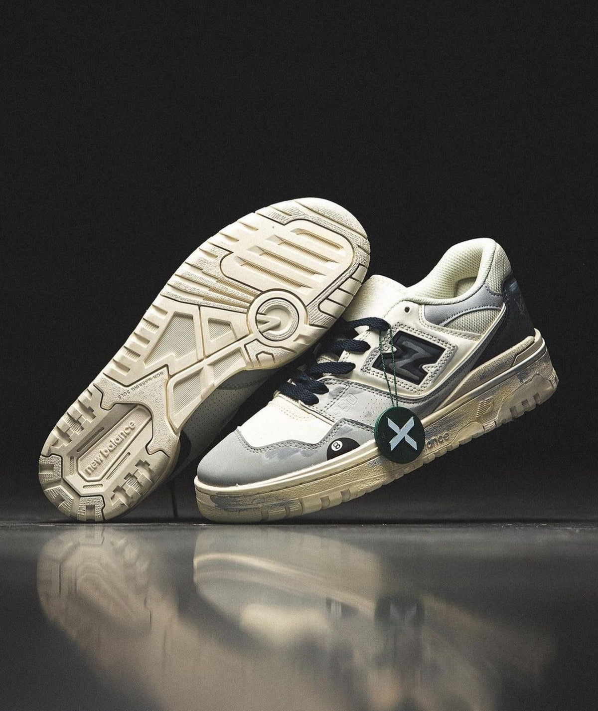 New Balance 550 WOLF (White Grey Painted )🔥👟