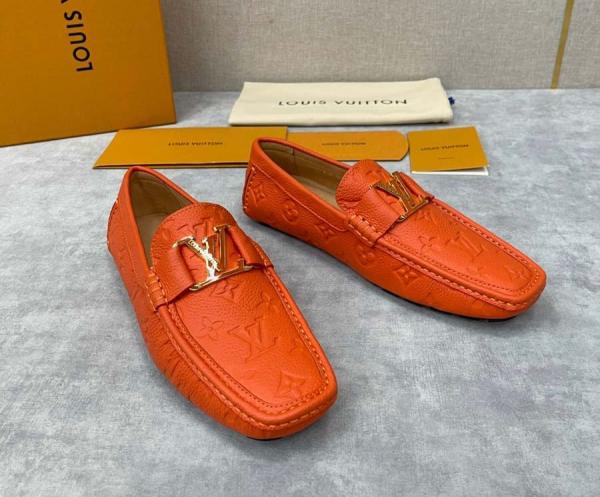 Louis Vuitton (LV) Moccasin Luxury Loafer orange Monogram