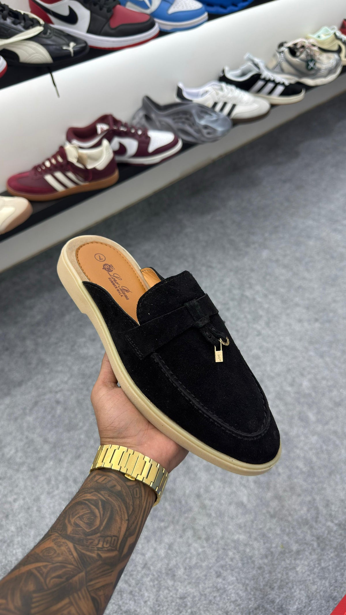 Loro Piana Key Lock Slip-Ons Mules