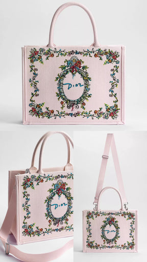 Dior Pink Iviera Mini Book Tote bag