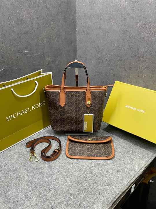 Michael Kors XS 1719 Eliza Logo Tote Bag With Pouch