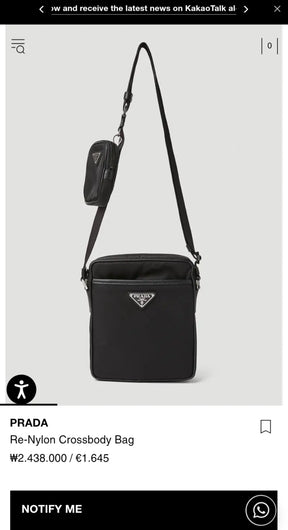 Prada Re-Nylon Black Crossbody Bag Black