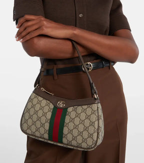 Gucci Ophidia Shoulder Bag Leather-Trimmed Coated Canvas Jacquard Shoulder Bag
