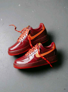 Airforce 1 Patent leather Dark Team Red And Safety Orange