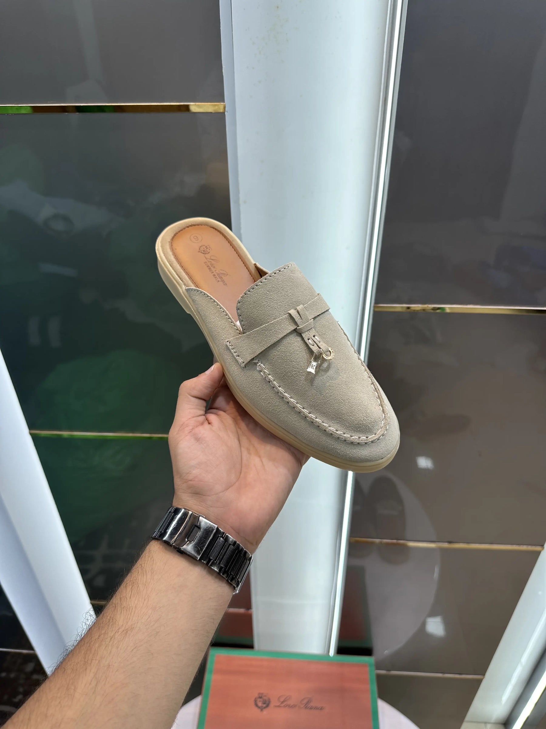Loro Piana Key Lock Slip-Ons Mules