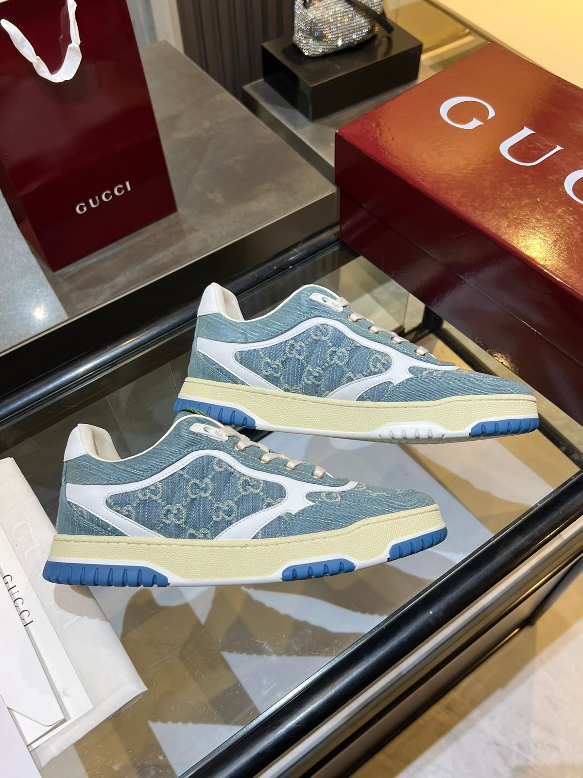 Gucci Re-Web Sneaker Light Blue Denim