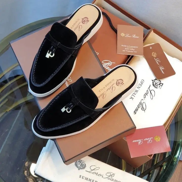 Loro Piana Key Lock Slip-Ons Mules