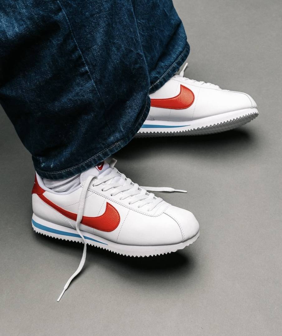 NIKE CORTEZ LEATHER FOREST GUMP WHITE RED
