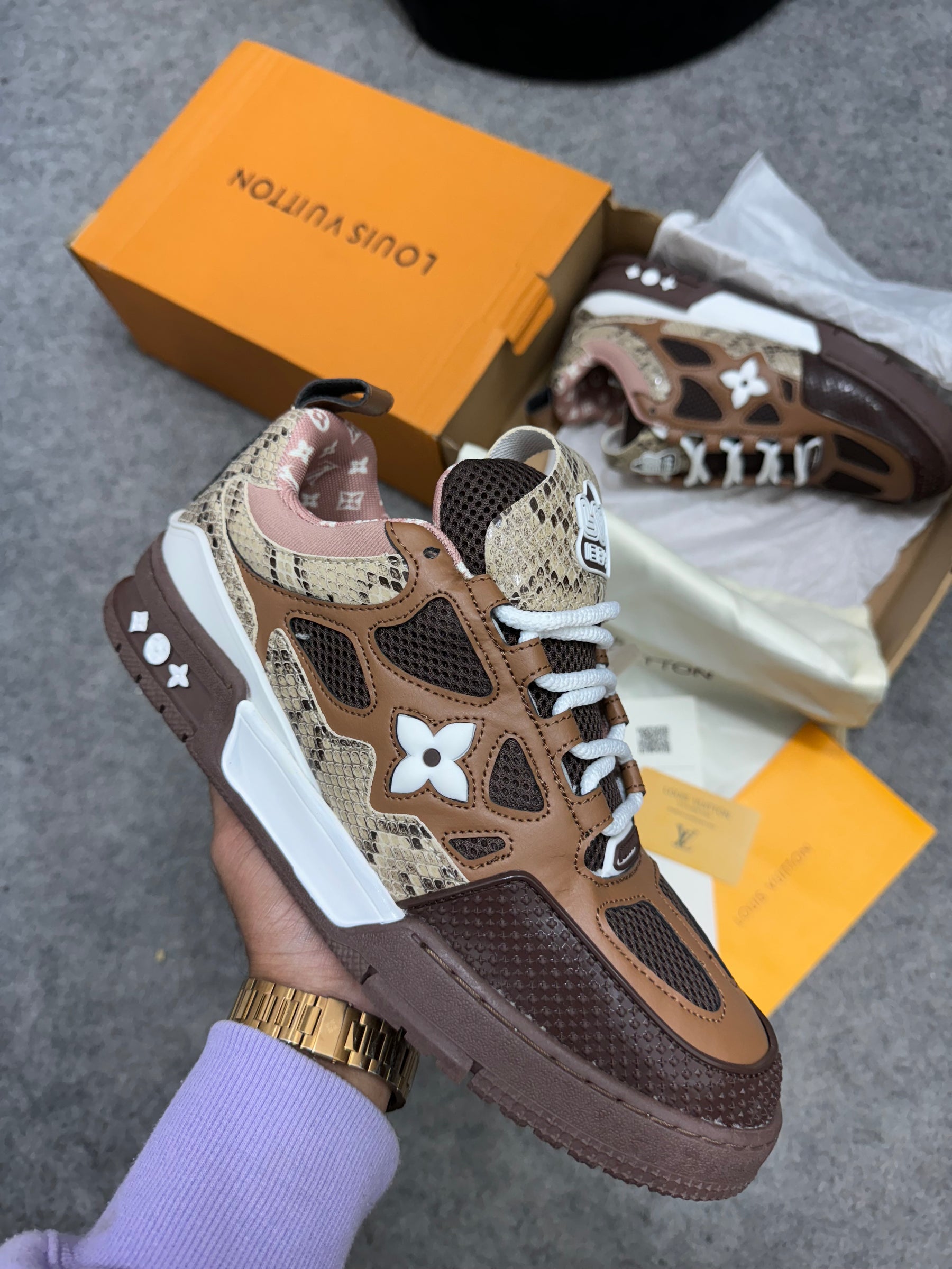 Louis Vuitton Skate Sneaker 'Brown Snakeskin'