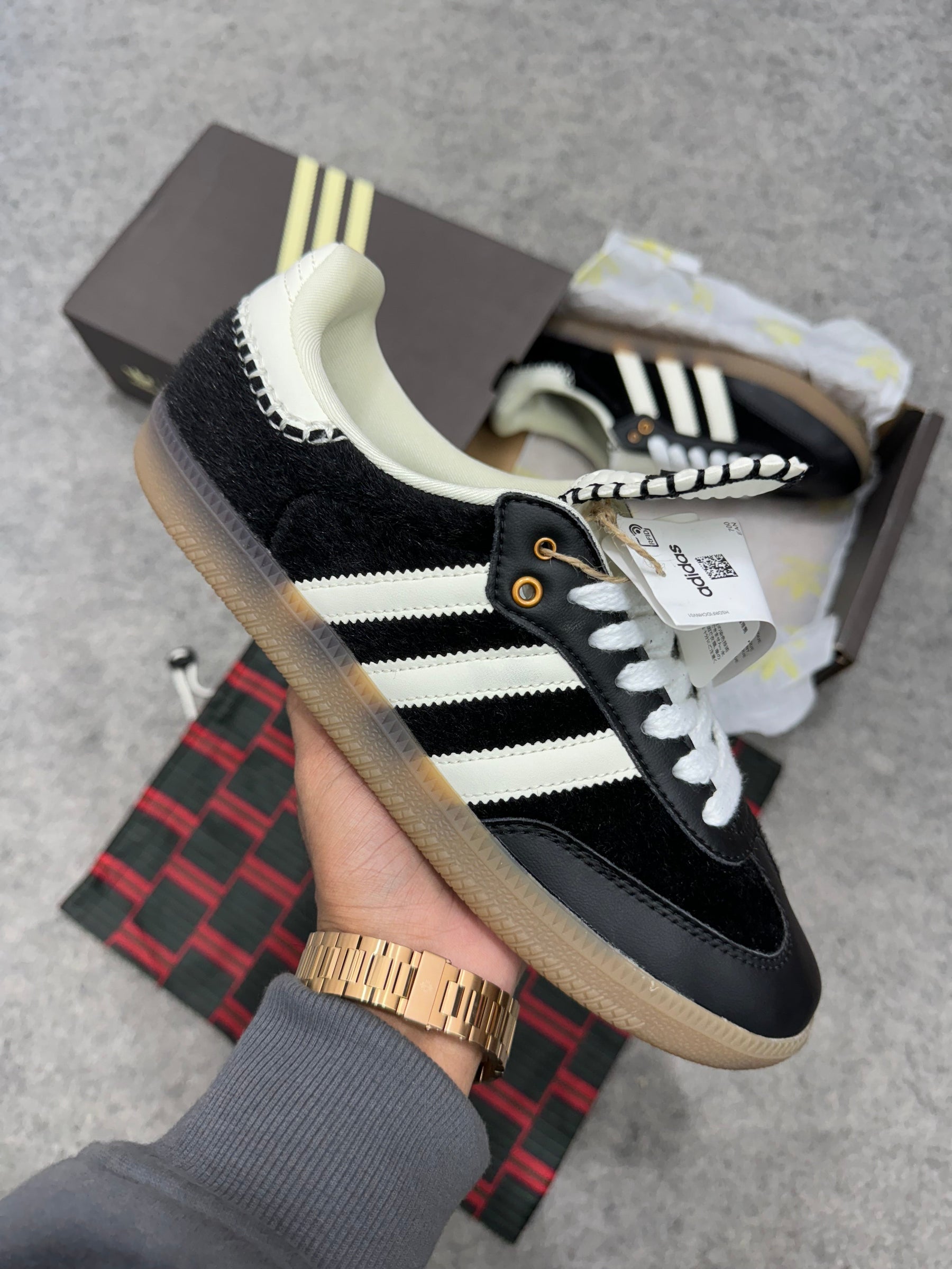 ADIDAS SAMBA PONY TONAL WALES BONNER 'CORE BLACK' ADIDAS SAMBA PONY TONAL WALES BONNER 'CORE BLACK'