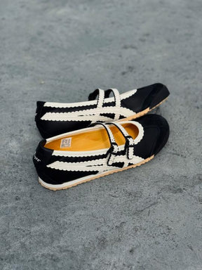 Onitsukaa Tiger Mexico 66 TGRS Metallic Pack Black Cream Mary Jane