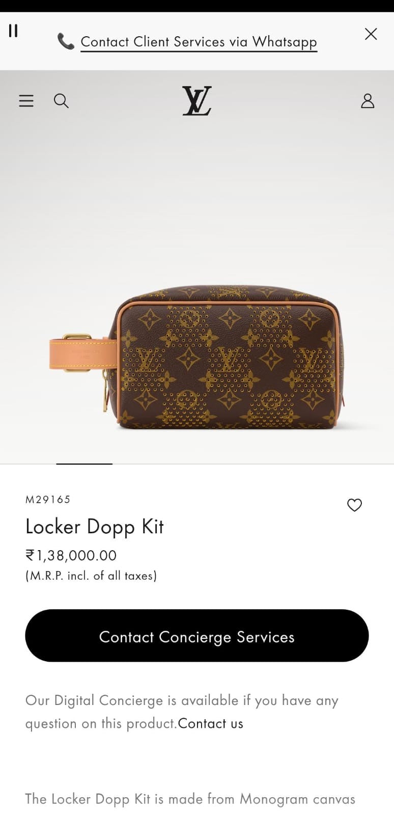 Louis Vuitton Locker Dopp Kit Monogram Canvas Travel Bag