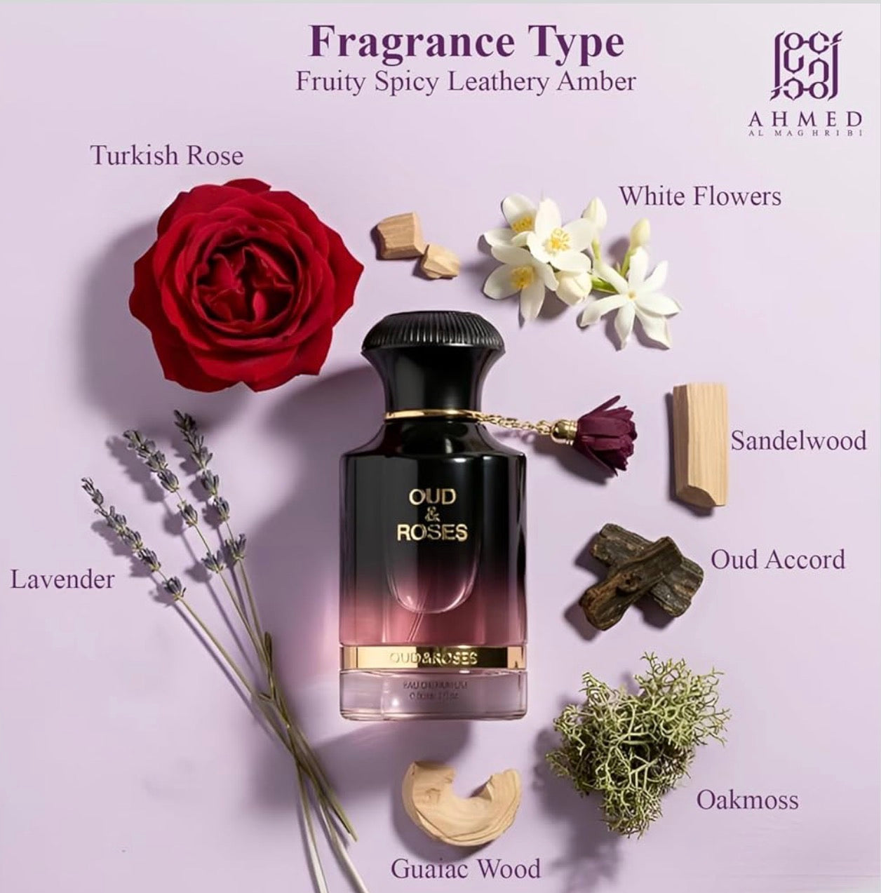 Ahmed Al Maghribi Oud & Rose Perfume 60ml EDP