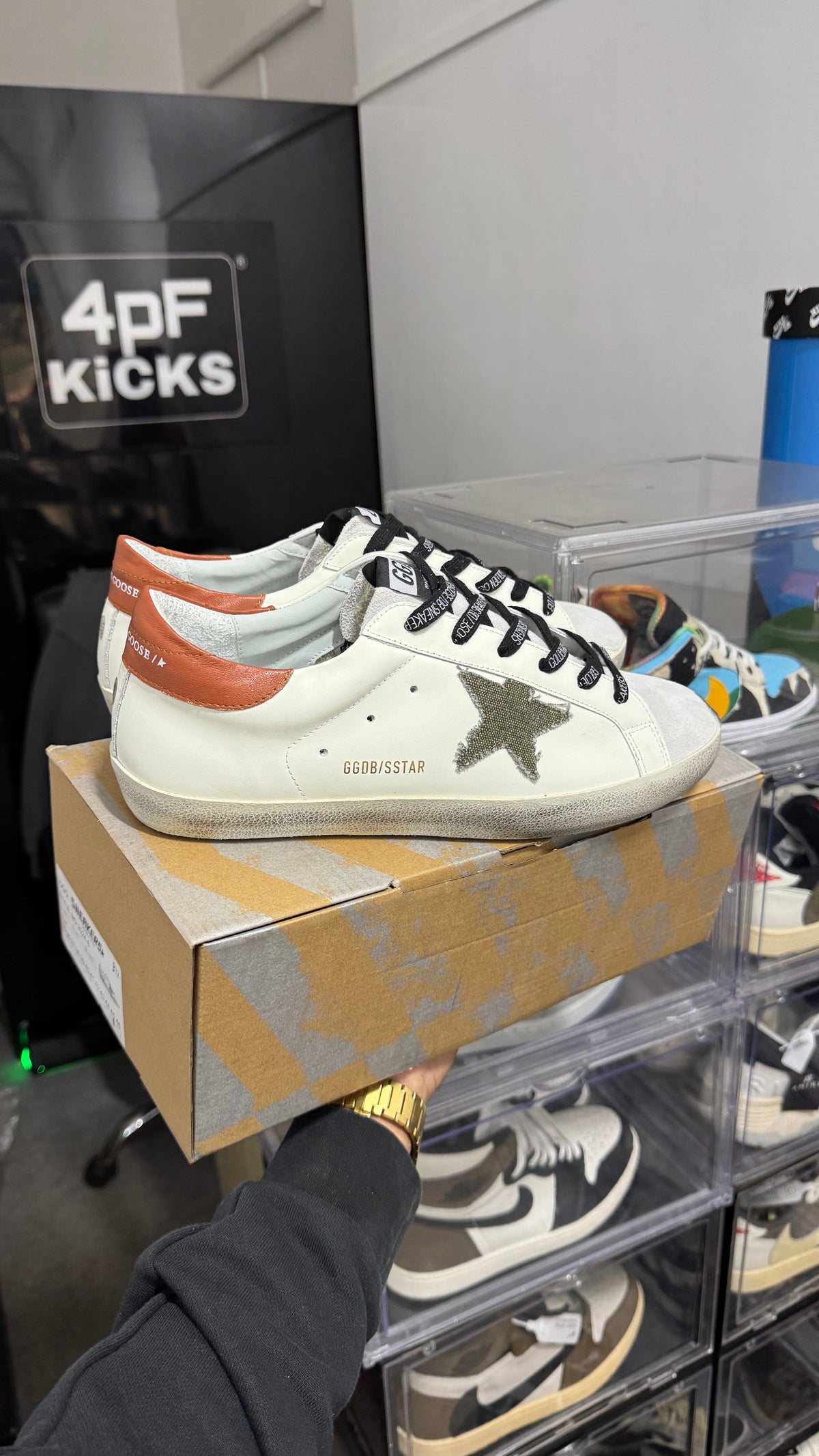 Golden Goose Leather Superstar (white/green)
