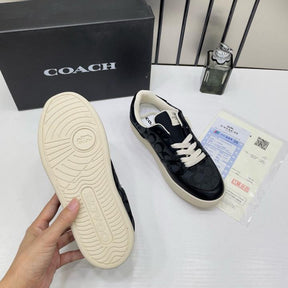 Coach Clip Court Sneaker Black signature canvas