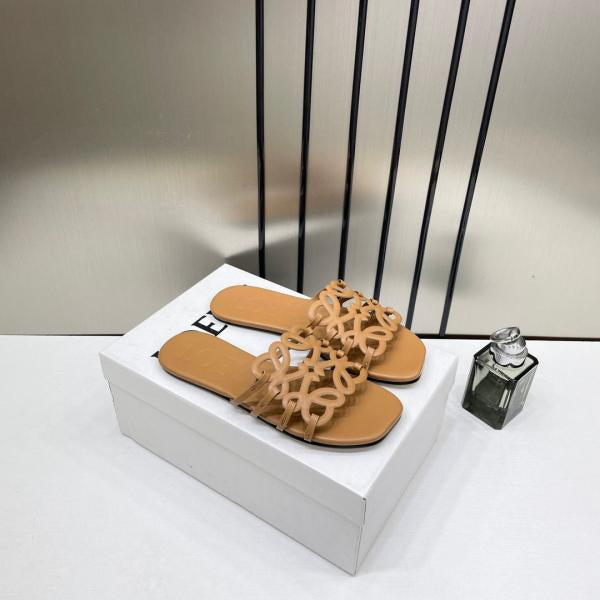 Loewe Petal Anagram Apricot Slides