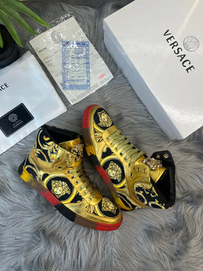 VERSACE HIGH TOP MEDUSA LONG GOLD SNEAKER