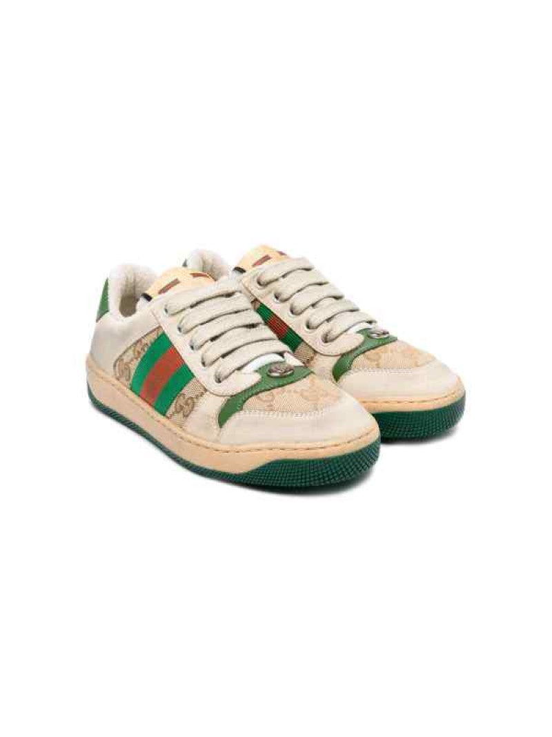 Guccci Screener Dirty GG Sneaker Beige Green