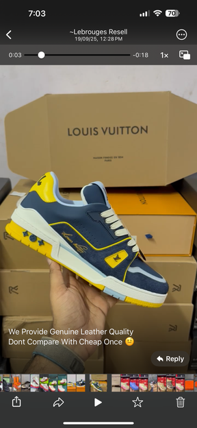 Louis Vuitton Trainer 'BLUE CALF LEATHER”