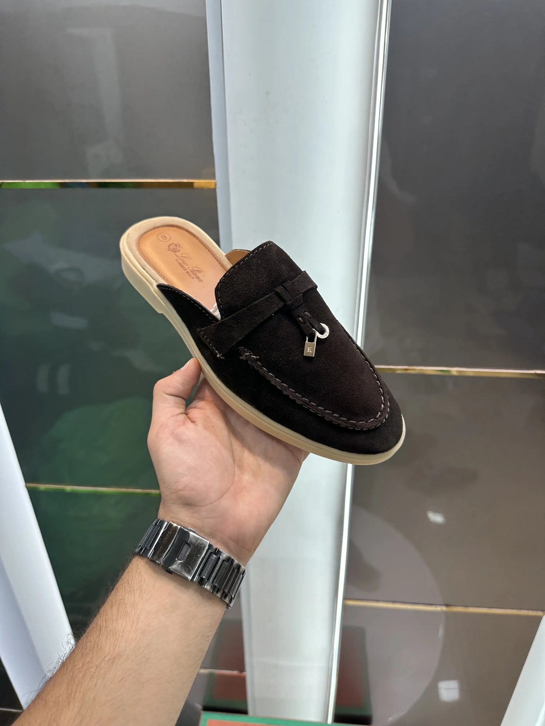 Loro Piana Key Lock Slip-Ons Mules