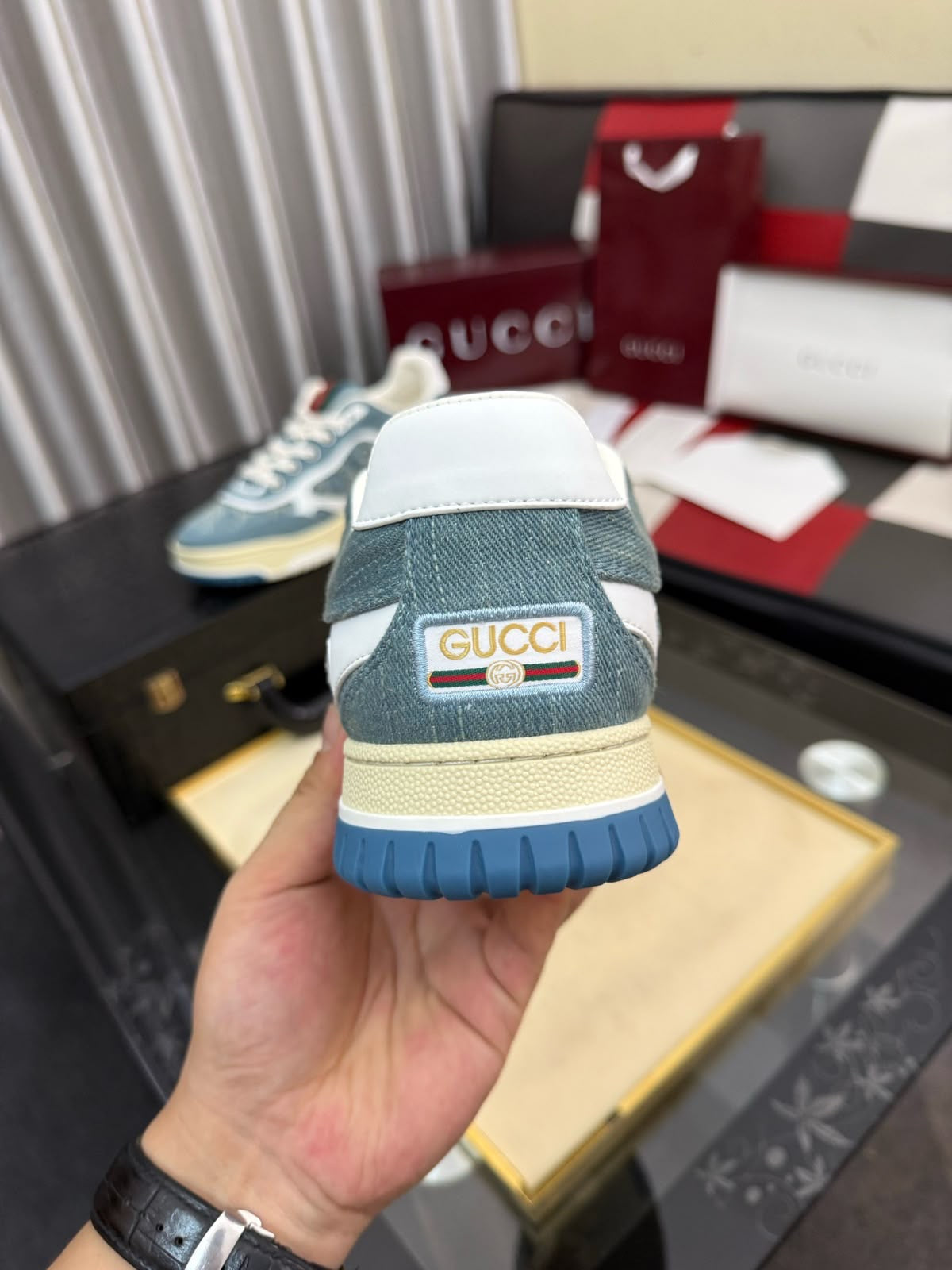 Gucci Re-Web Sneaker Light Blue Denim