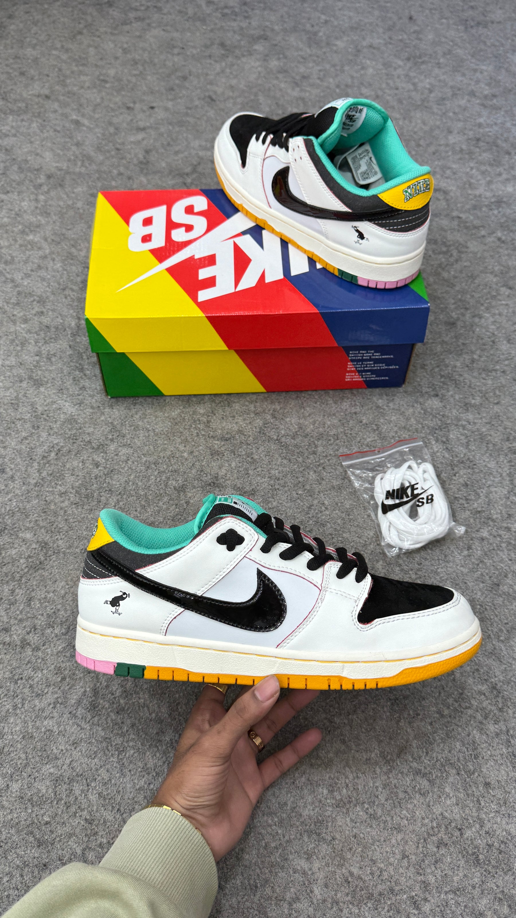 SB Dunk x CSEF  LOW PRO  SUMMIT WHITE BLACK WHITE IRON