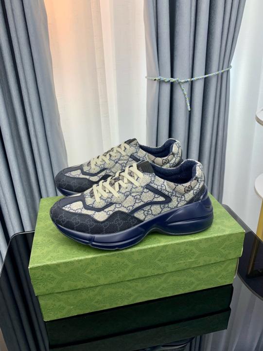 GUCCI  RHYTHON GG GREY NAVY MONOGRAM