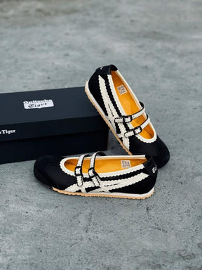 Onitsukaa Tiger Mexico 66 TGRS Metallic Pack Black Cream Mary Jane