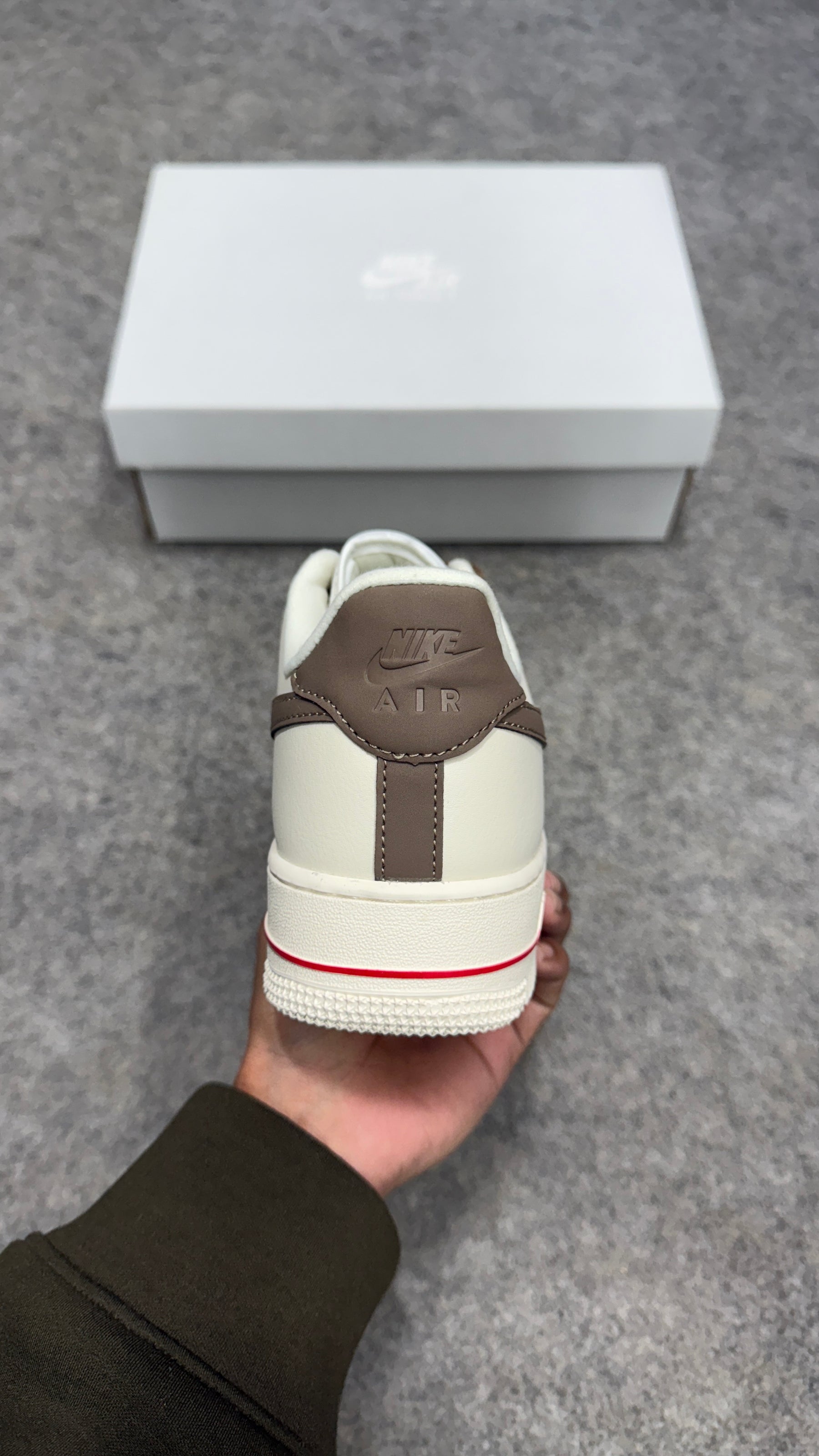 Air Force 1 'Milk Coffee / Mini Red Swoosh'