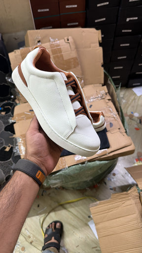 Zegna Off white Triple stitch sneaker