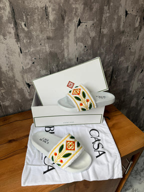 CASABLANCA Laurel Slides  WHITE Premium