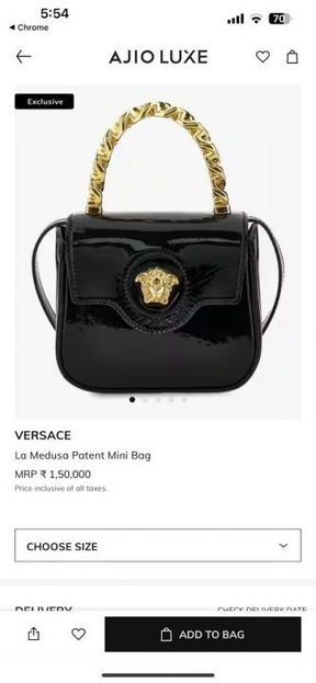 VERSACE La Medusa Patent Mini Bag