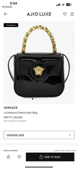 VERSACE La Medusa Patent Mini Bag