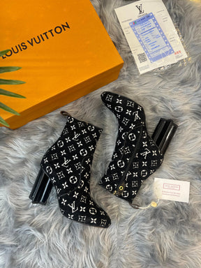 LOUIS VUITTON DENIM MONOGRAM SILHOUETTE ANKLE