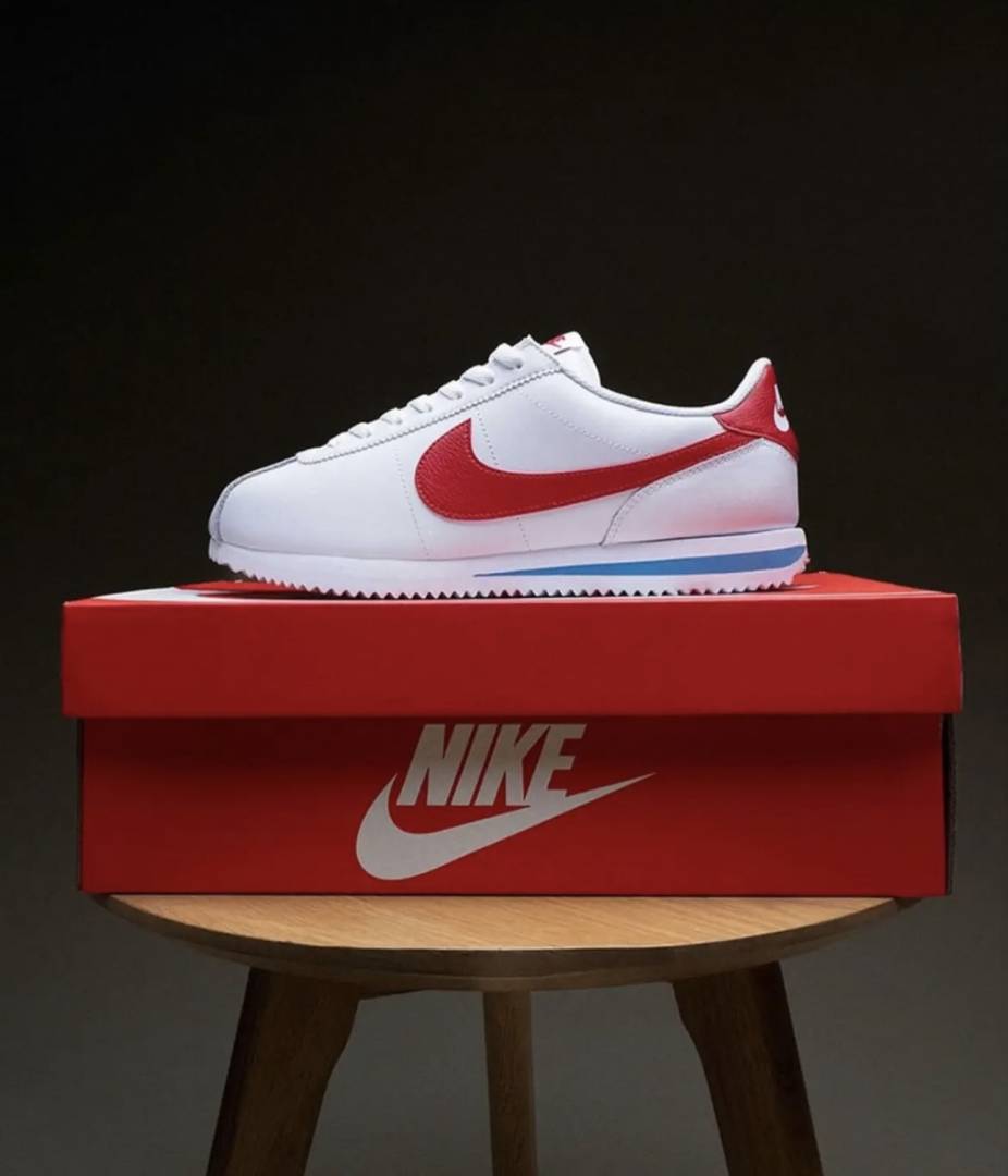 NIKE CORTEZ LEATHER FOREST GUMP WHITE RED