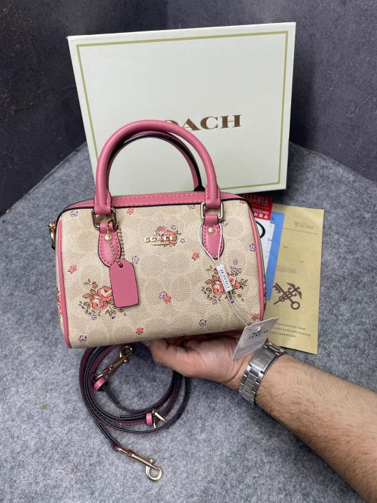 Coach Rowan Satchel Signature Coated Canvas Vibrant Hand bag