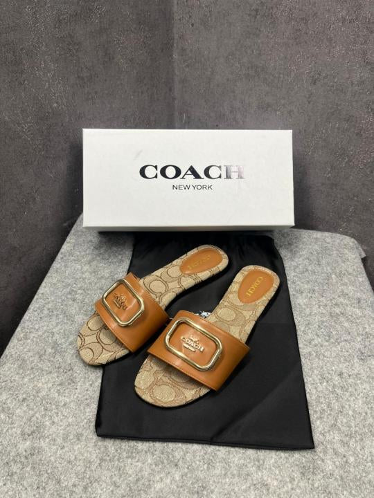Coach_Monogrammed_Leather_Slide_Brown
