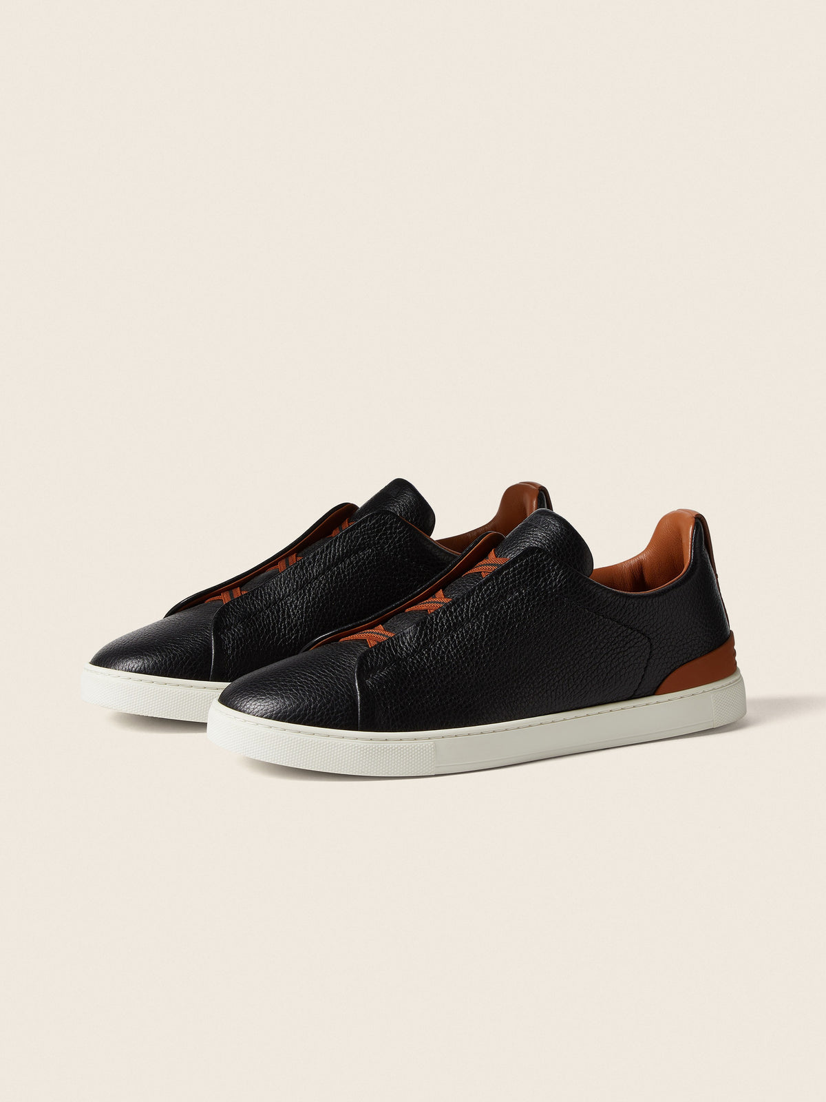 Zegna Black Triple stitch sneaker