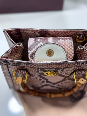 Gucci Diana python small tote bag
