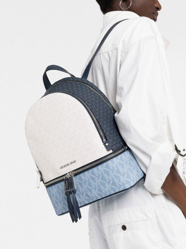 Michael Kors Rhea Medium Color Block Logo Backpack