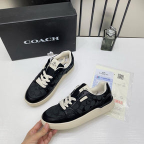 Coach Clip Court Sneaker Black signature canvas