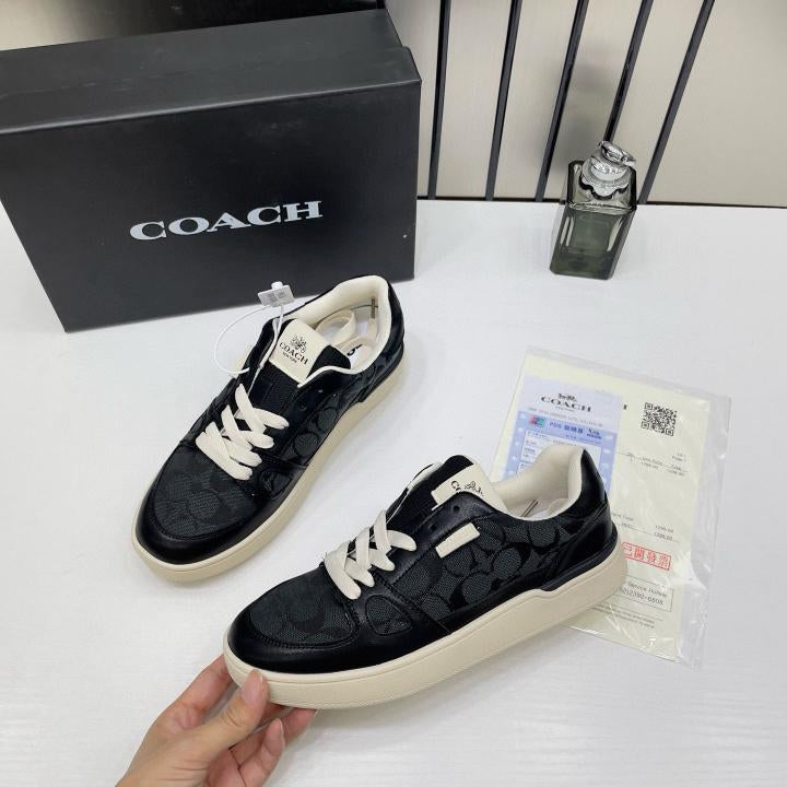 Coach Clip Court Sneaker Black signature canvas