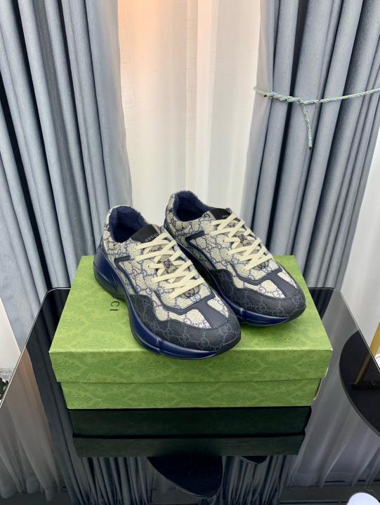 GUCCI  RHYTHON GG GREY NAVY MONOGRAM