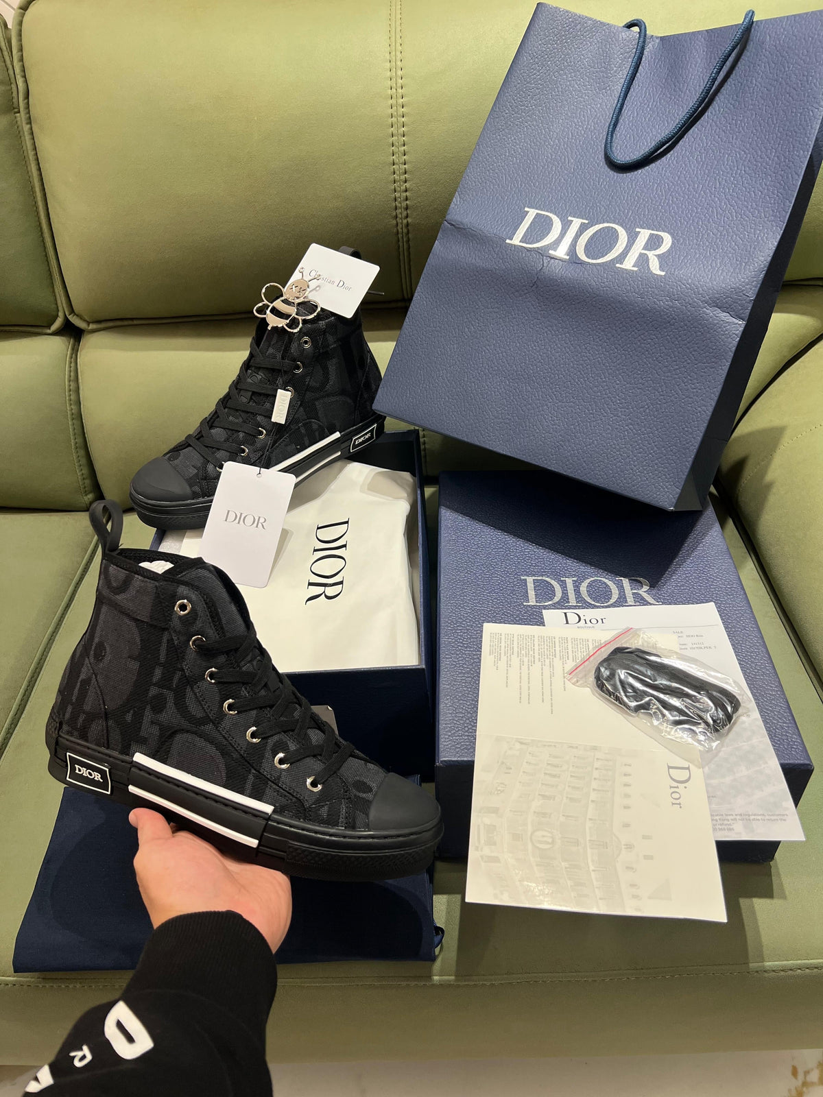 Dior B23 High-Top Logo Oblique 'BLACK' (UA)