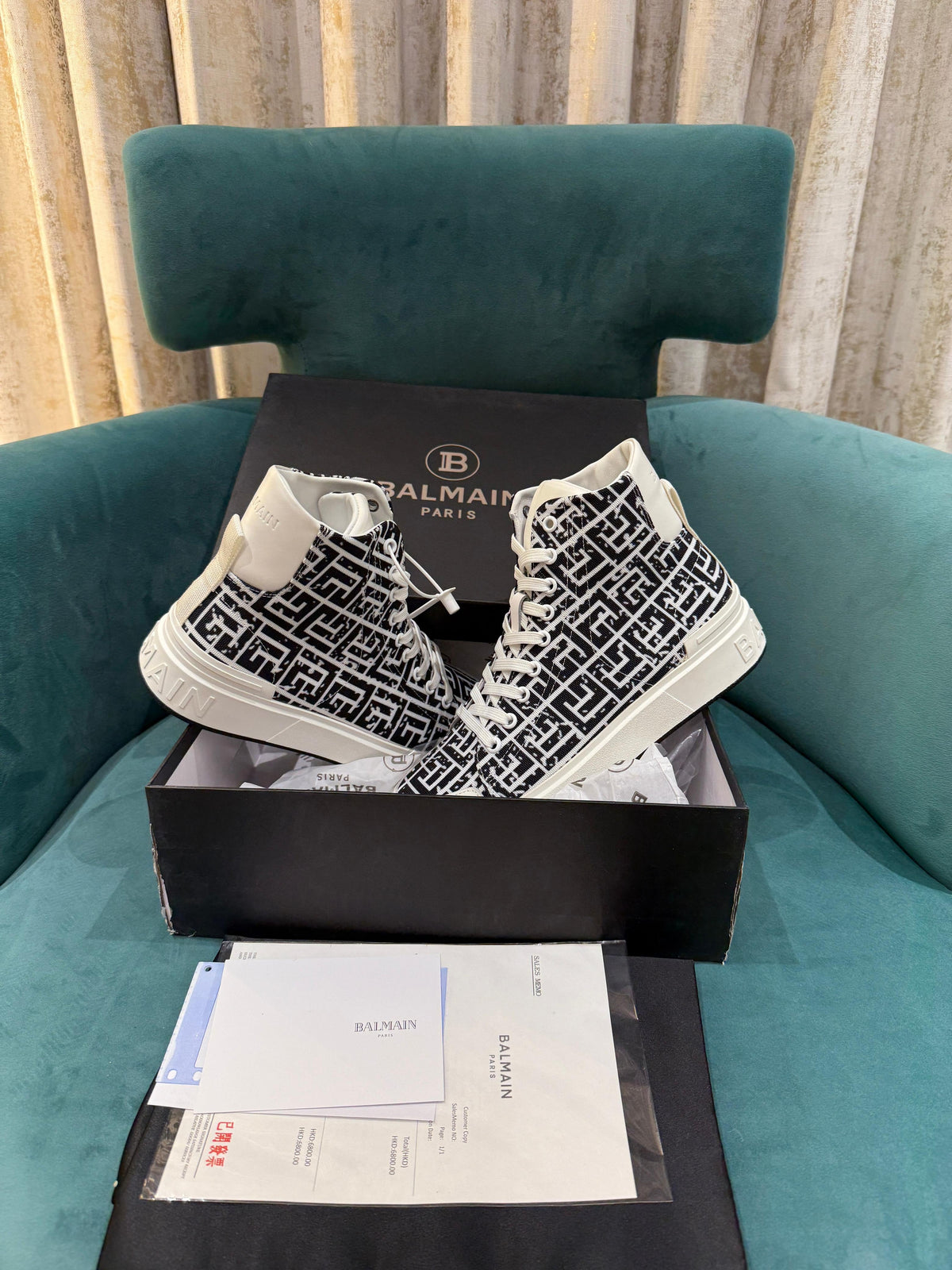 Balmain B-Court High Top Monogram 👟