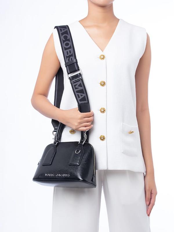 Marc Jacobs Small Citronelle Patent Leather Dome Satchel Crossbody Bag